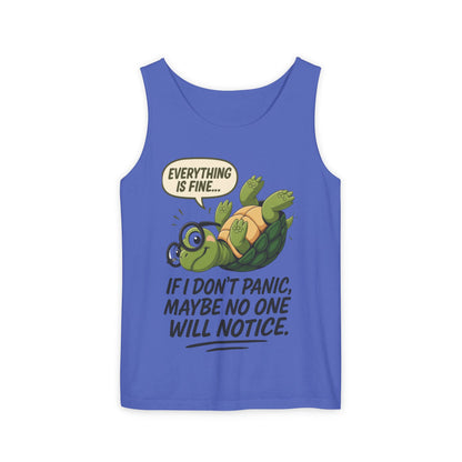 Mens Funny Turtle Graphic Tank Top, Summer Apparel, Gift for Animal Lovers, Beach Day Essentials, Mens Casual Wear, Relaxed Vibes
