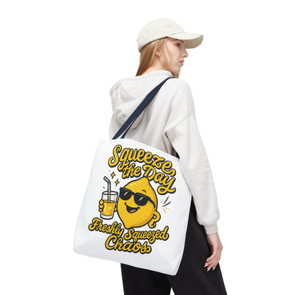 Lemon Themed Tote Bag, Squeeze the Day, Shopping Bag, Gift for Citrus Lovers, Eco-Friendly Carrier, Summer Accessory