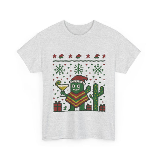 Festive Cactus Christmas Shirt, Funny Holiday Santa Hat Tee for Women, Women's Funny Xmas Shirt