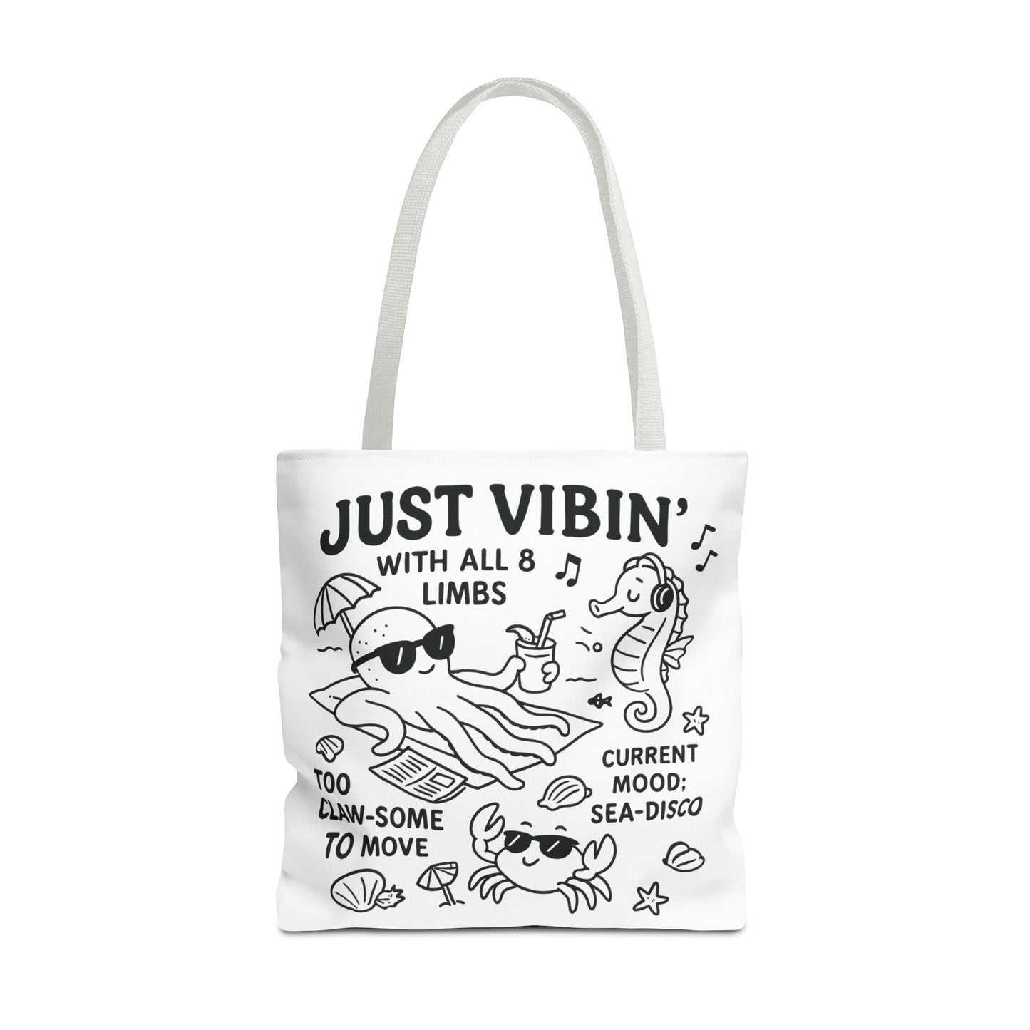 Fun Sea-Themed Tote Bag, Beach Accessories, Summer Vibes, Gift for Ocean Lovers, Reusable Shopping Bag, Cute Beach Tote