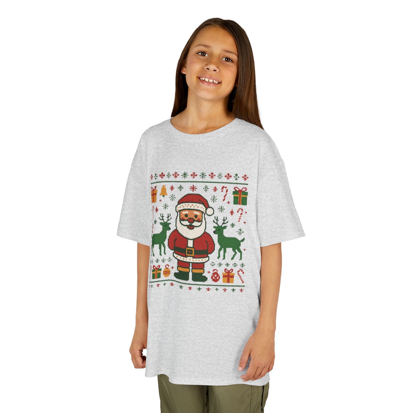 Kids Santa Christmas Shirt, Holiday Style Kids Sweater