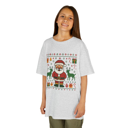 Kids Santa Christmas Shirt, Holiday Style Kids Sweater