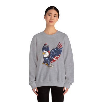 Patriotic Eagle Sweatshirt, Unisex Crewneck, USA Pride Apparel, Cozy Everyday Wear, Perfect for Independence Day, Gift for Patriots
