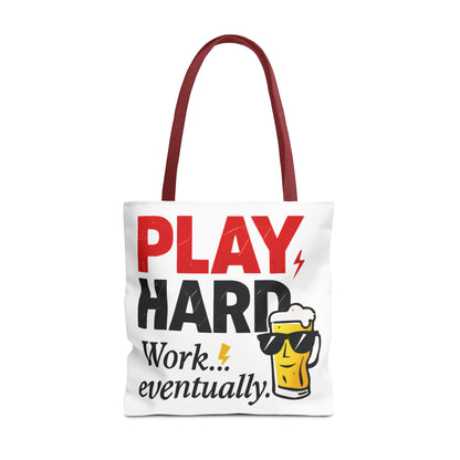 Play Hard Tote Bag - Fun, Stylish, Tote for Work & Play, Summer, Gift, Beach Bag, Everyday Carry, Beach Weekender Bag, large canvas bag