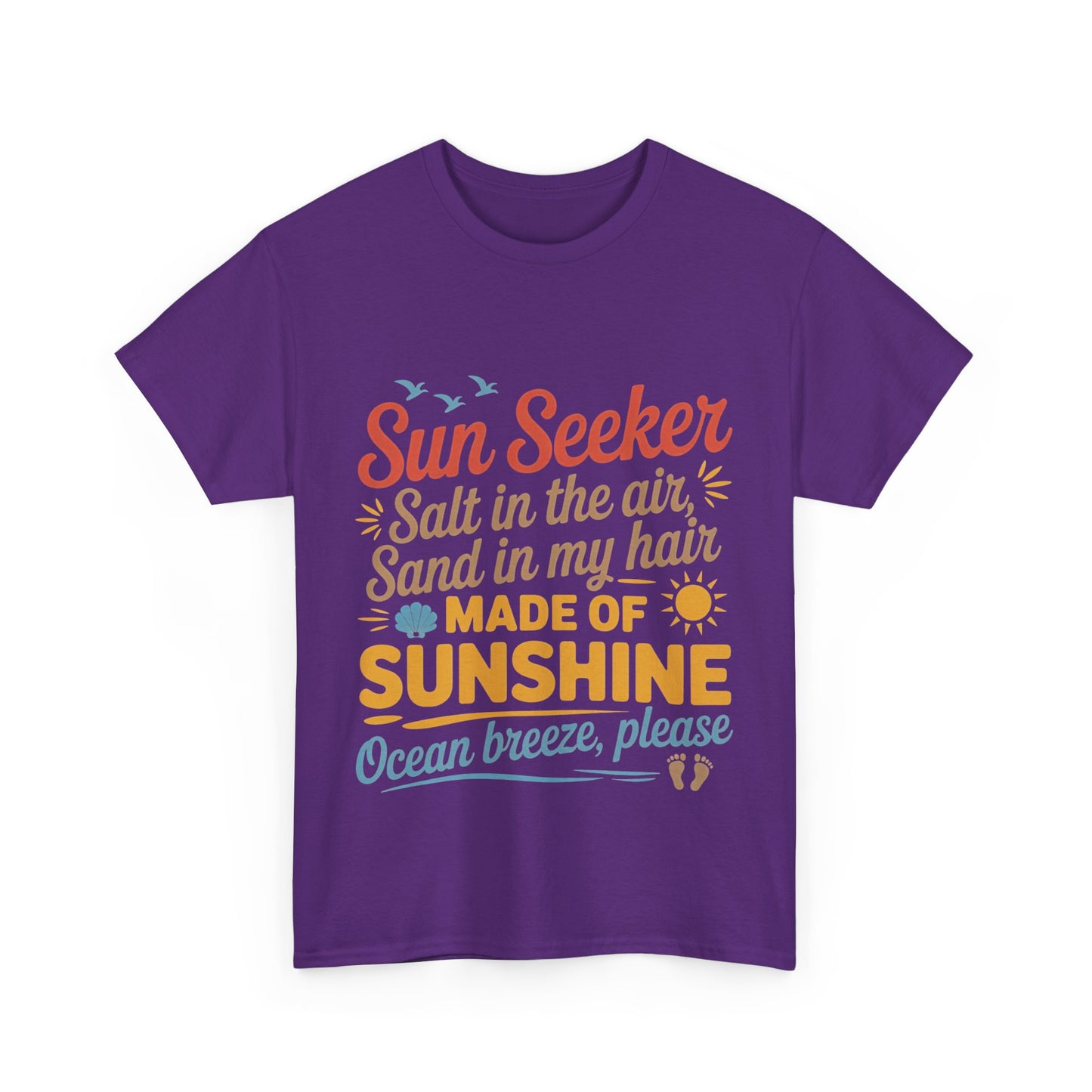 Sun Seeker Summer Quote Shirt, Made of Sunshine Beach Vibes Tee, Ocean Breeze Please Shirt for Women, Salt in the Air Sand in My Hair Top