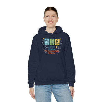 Think Hoodie for Women, Funny Chemistry Hoodie, Element of Humor Science Sweatshirt, Nerdy Gift for Her, Gift for Students, Science Lovers