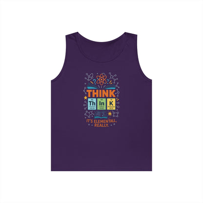 Think Tank Top for Men, Nerdy Chemistry Shirt, Periodic Table Funny Science Tank, Geeky STEM Gift for Him, Science Lovers Gift