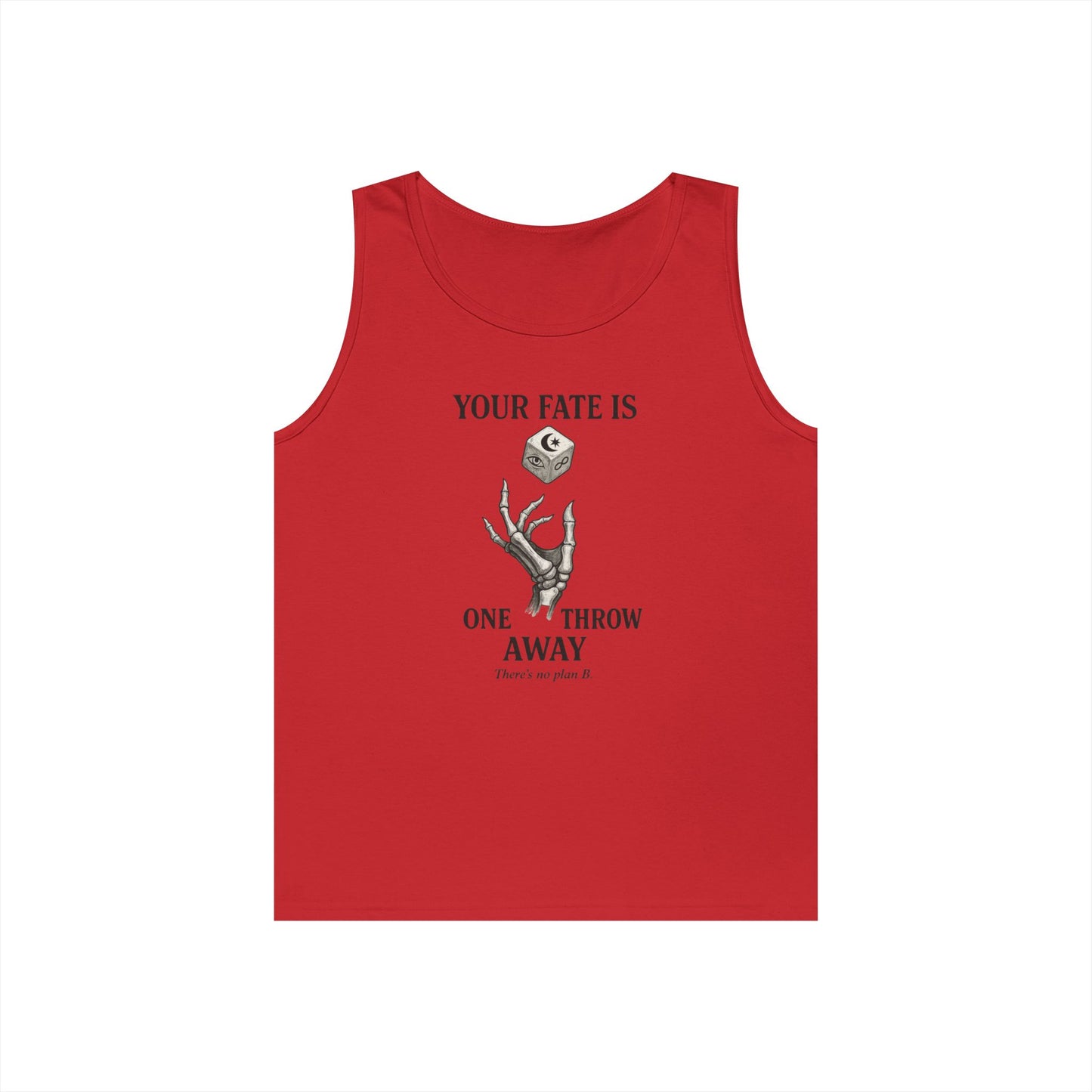 Your Fate Mens Tank Top, Skeleton Dice Graphic Tank, Trendy Gift for Gamers, Gambling Tee, Unique Quote Apparel, Workout Tank, Fitness Shirt