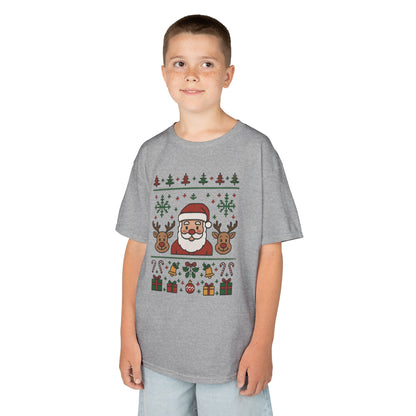 Santa - Reindeer Christmas Shirt for Kids, Cute Holiday Tee, Kids Heavy Cotton™ Tee