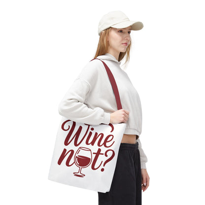 Wine Not? Tote Bag - Fun Wine Lover's Accessory for Parties, Gift for Wine Enthusiasts, Perfect for Grocery or Beach Outings, AOP Design