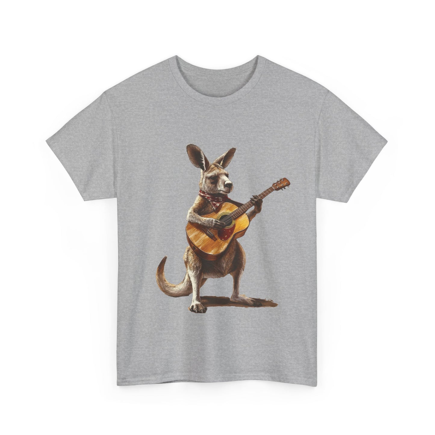 Kangaroo Musician Tee, Fun Graphic Shirt, Unisex Cotton Tee, Gift for Music Lovers, Aussie Music Lover Gift, Guitar Playing Kangaroo T-Shirt