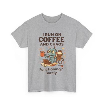 I Run on Coffee and Chaos Unisex Heavy Cotton Tee, Funny Coffee Lover Shirt, Gift for Him/Her, Work from Home Humor Tee, Relaxed Fit [...]