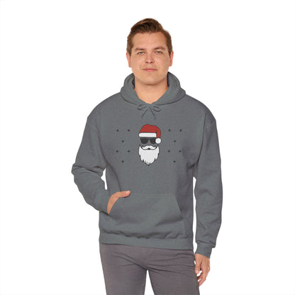 Cool Santa Men's Hoodie, Funny Christmas Sweatshirt, Retro Knit Holiday Style