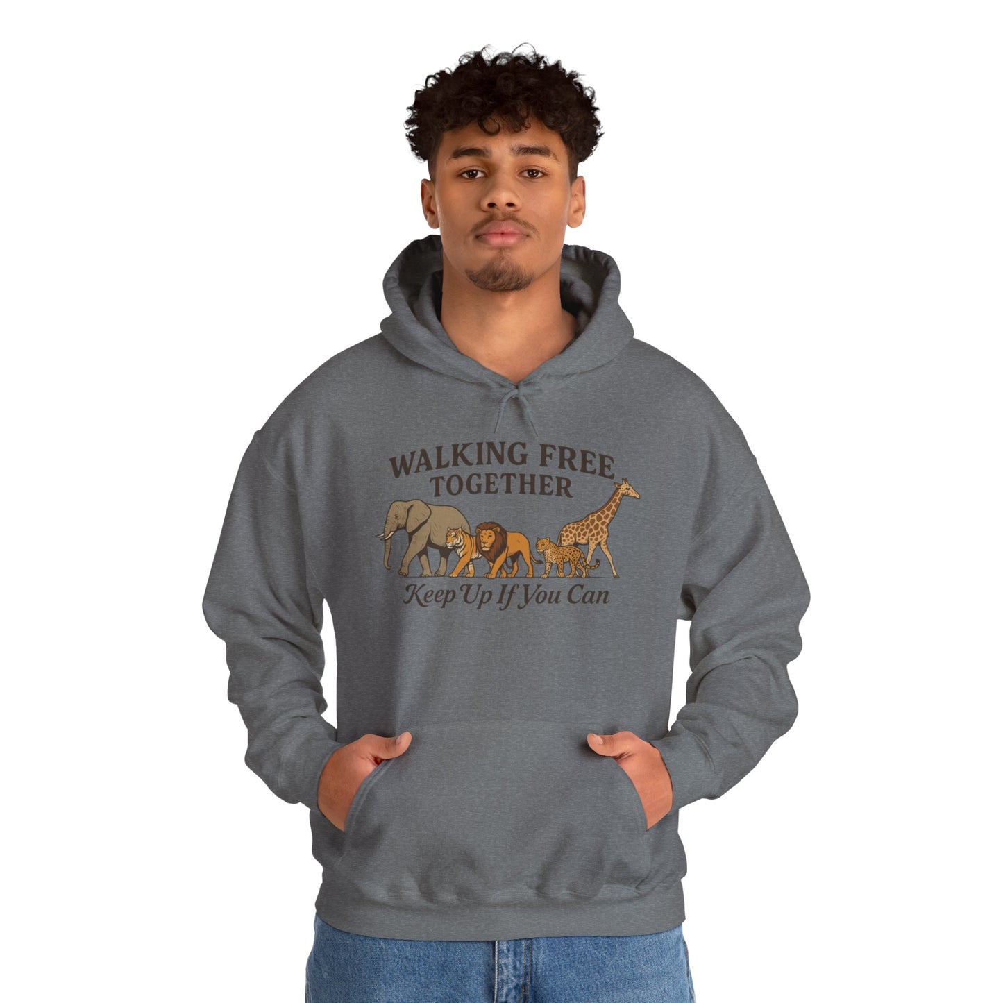Spirit of the Wild Lion Mens Hoodie - Vacation Mode Funny Jungle King Graphic Pullover for Men, Wildlife Lovers Gift, Cozy Nature Hoodie