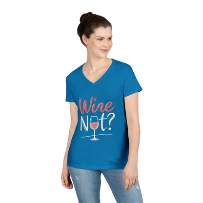 Wine Themed Ladies' V-Neck T-Shirt, Wine Lover Gift, Wine Humor Shirt, Girls Night Party Tee, Wine Pun Graphic Top, Fun Drink Shirt
