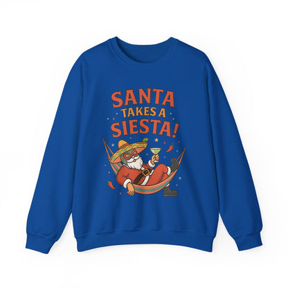 Santa Takes a Siesta Funny Christmas Sweatshirt for Men, Mexican Holiday Jumper
