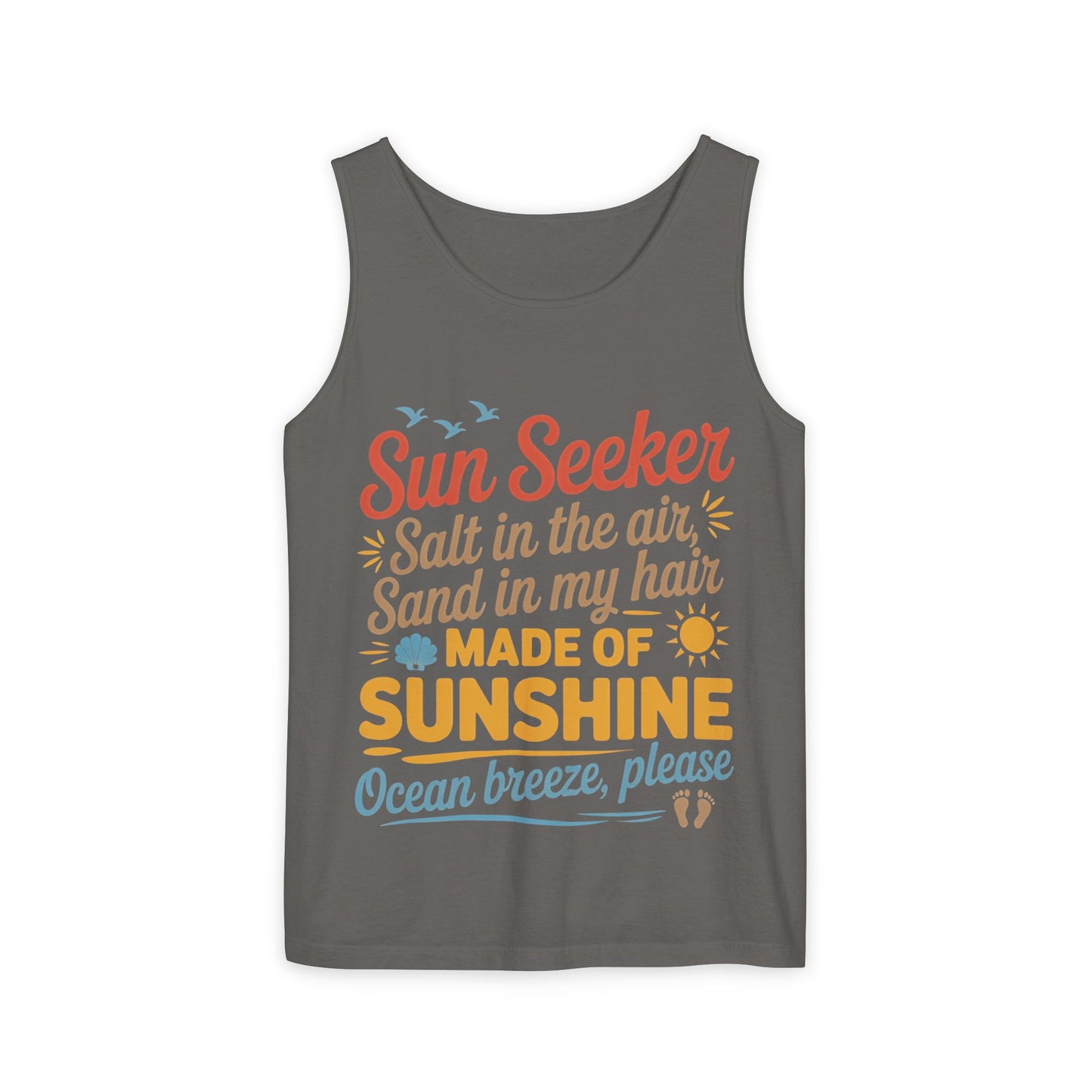 Sun Seeker Summer Quote Tank Top, Made of Sunshine Beach Vibes Tee, Ocean Breeze Please Tank Top for Women, Salt in the Air Sand Top