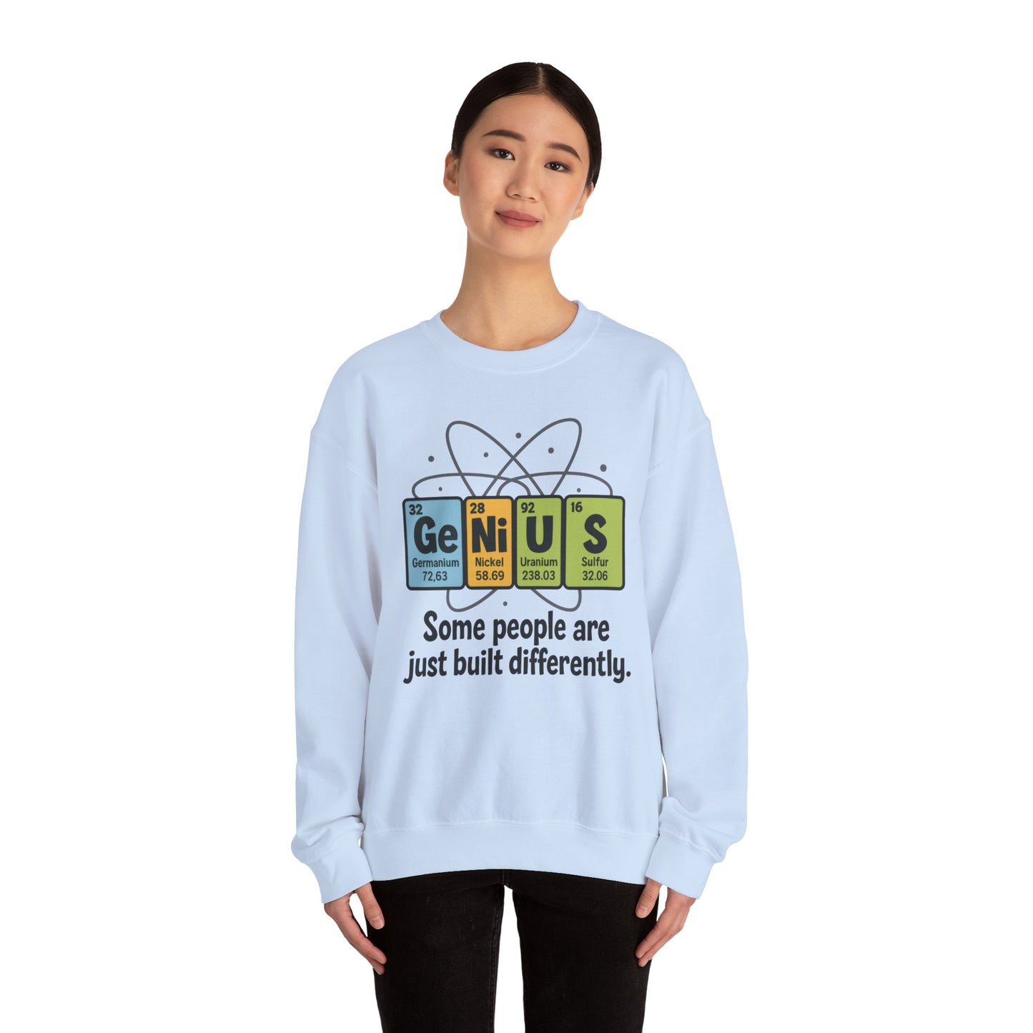 Funny Womens Science Sweatshirt, Genius Periodic Table Pullover, Nerdy Chemistry Gift for Her,  Funny Gift for Nerds, Science Geek Apparel