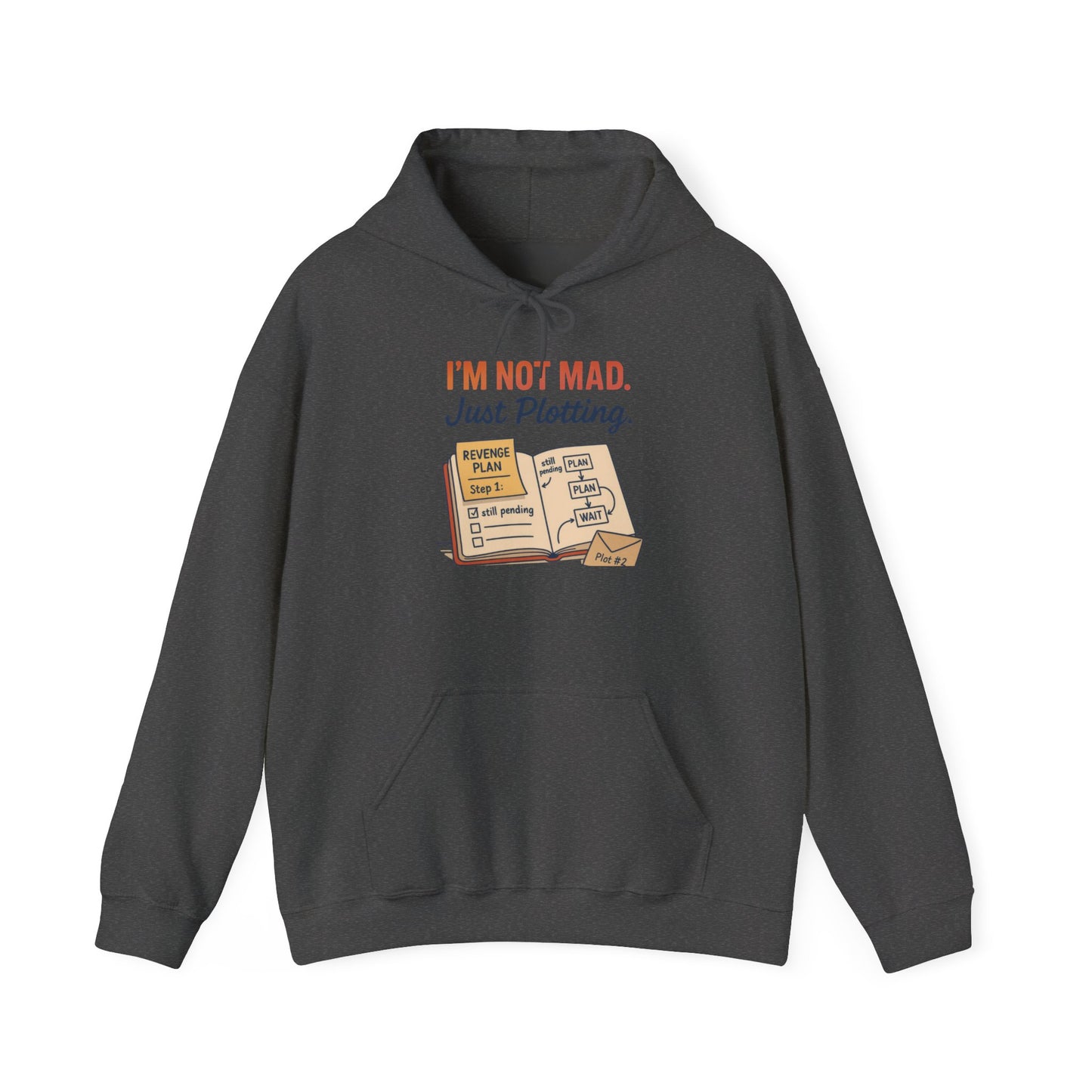 Funny Revenge Hoodie for Men, I'm Not Mad Just Plotting, Passive Aggressive Humor Sweatshirt, Funny Planning Hoodie