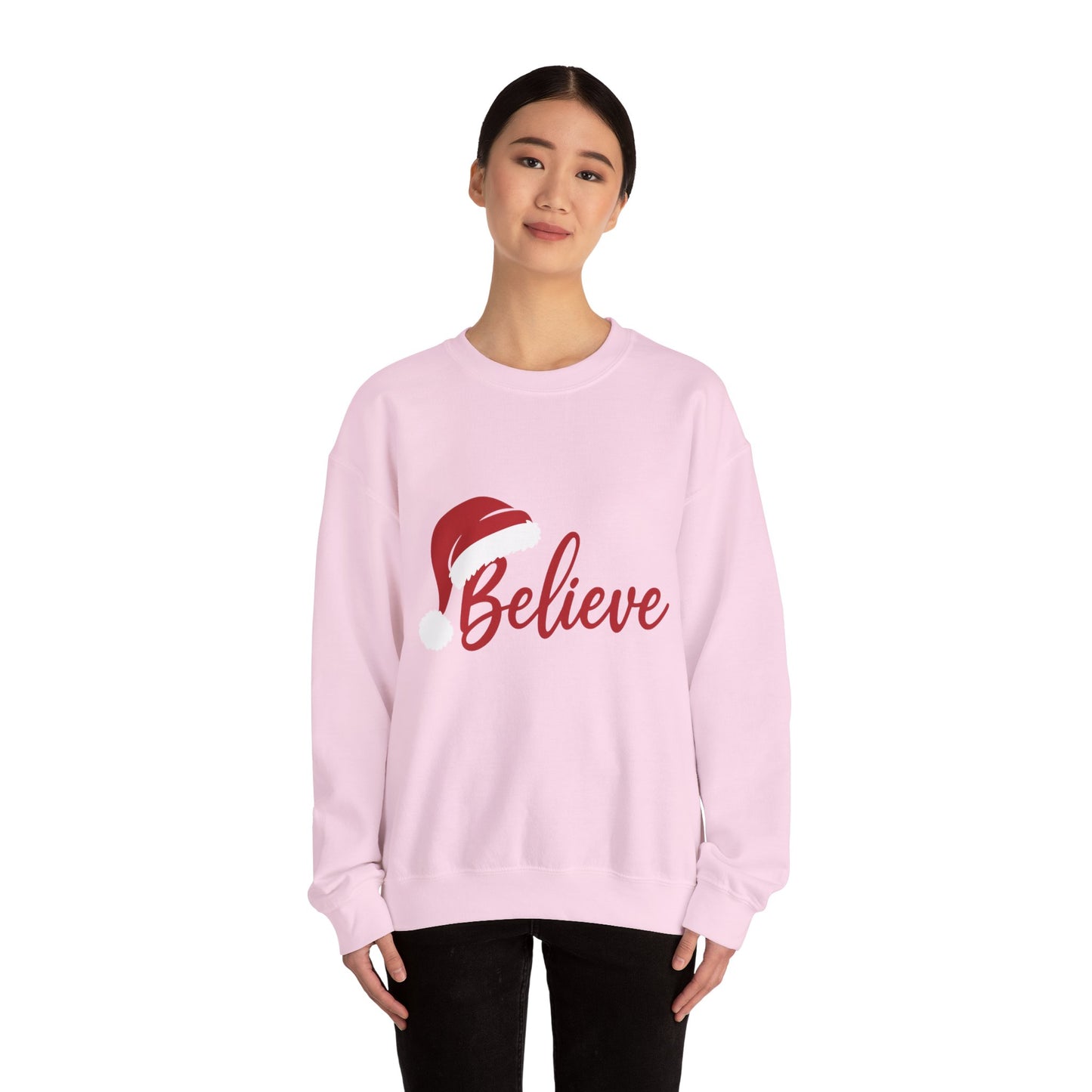 Believe Christmas Women's Sweatshirt, Minimalist Holiday Crewneck, Cozy Sweatshirt for Women