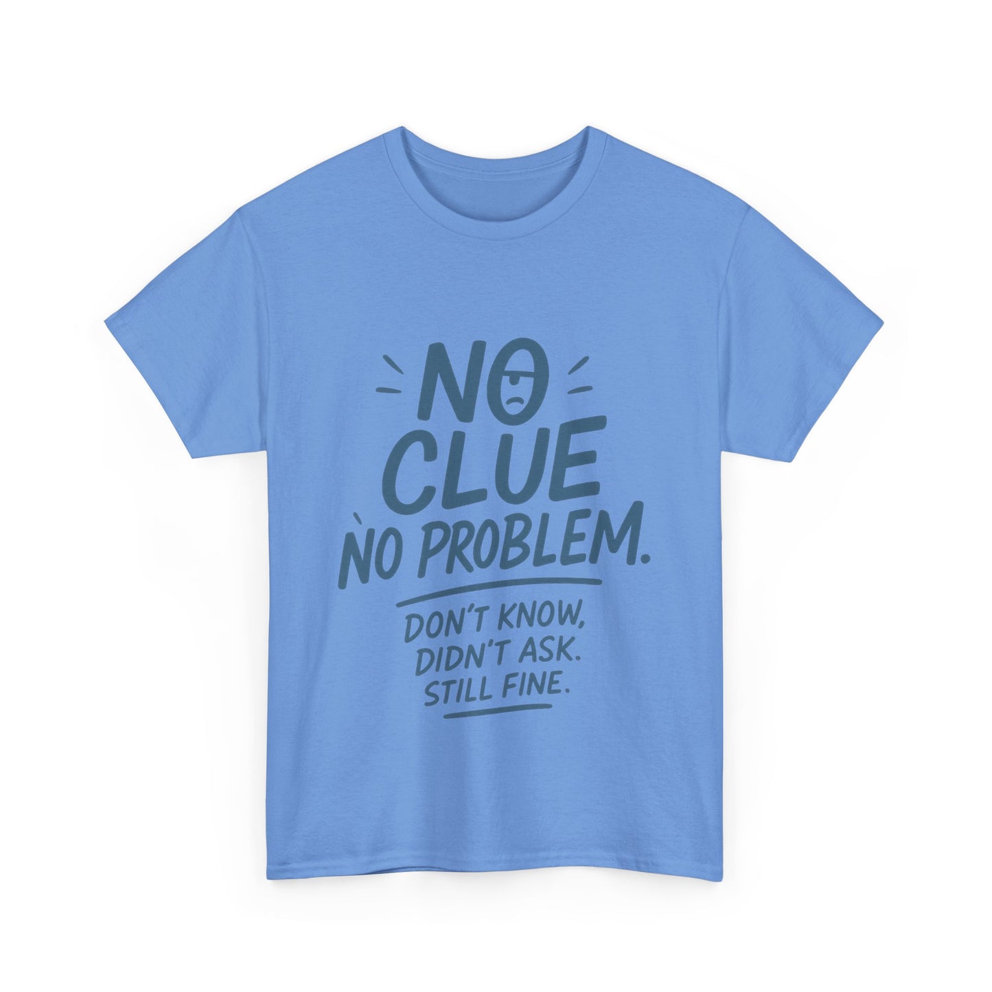 Funny No Clue Womens T-Shirt, No Problem Quote Shirt, Dont Know Didnt Ask Graphic Tee, Relaxed Fit Gift for Her, Humorous Tee
