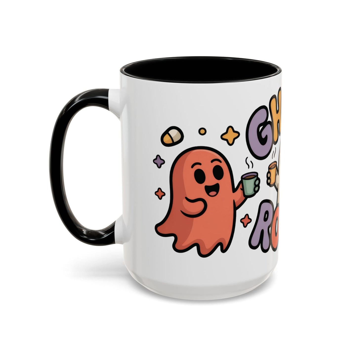 Ghost Roast Halloween Mug, Cute Spooky Coffee Cup, Kawaii Ghost Drinkware, Funny Fall Mug Gift for Coffee Lovers, Accent Coffee Mug (15oz)