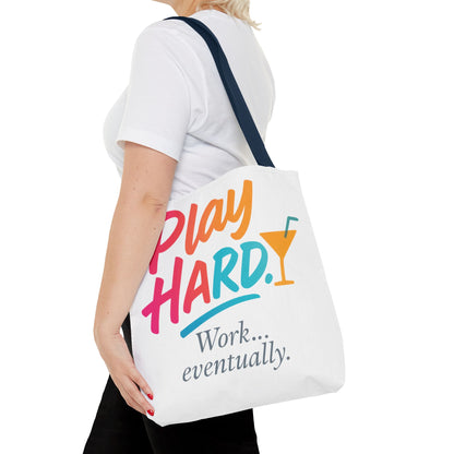 Play Hard Tote Bag - Fun, Stylish, Tote for Work & Play, Summer, Gift, Beach Bag, Everyday Carry, Beach Weekender Bag, large canvas bag