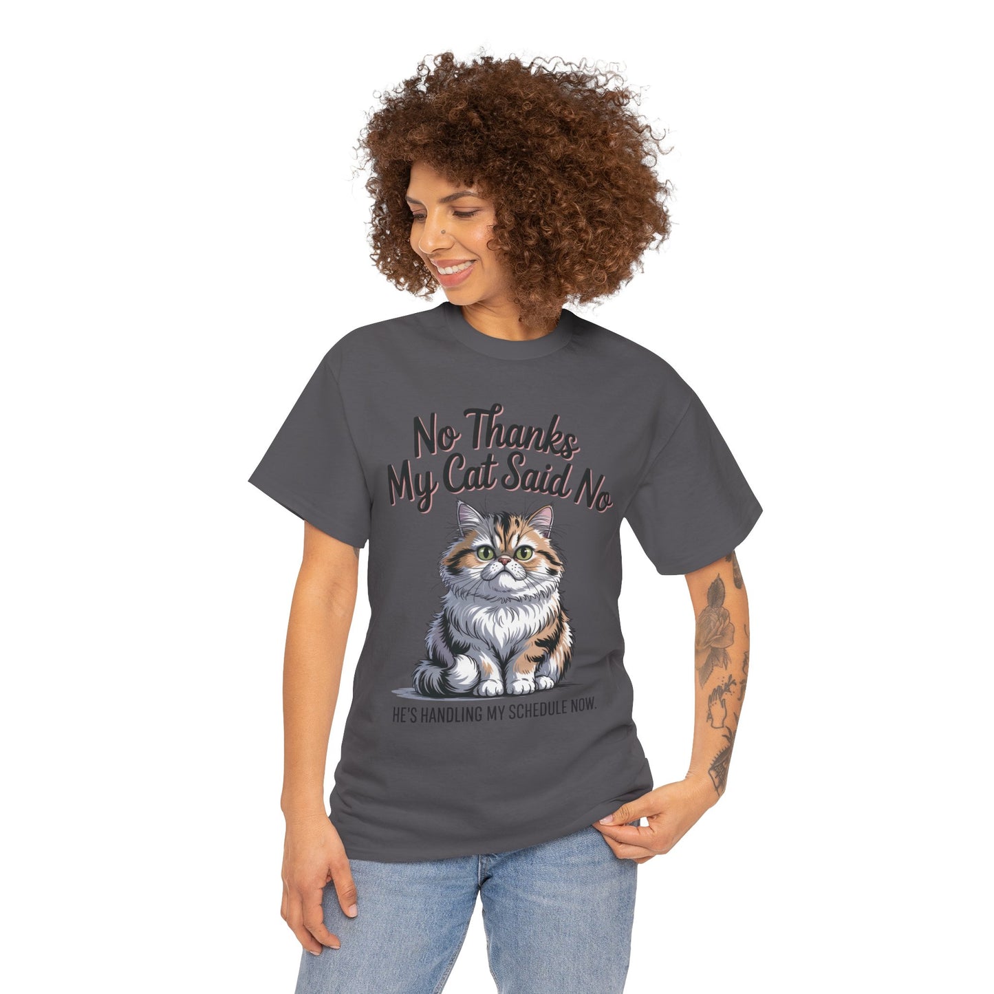 Funny Cat Quote Tee, Womens Heavy Cotton T-Shirt, Pet Lover Gift, Cute Cat Apparel, Cat Mom Tee, Quirky Animal Shirt, Humor