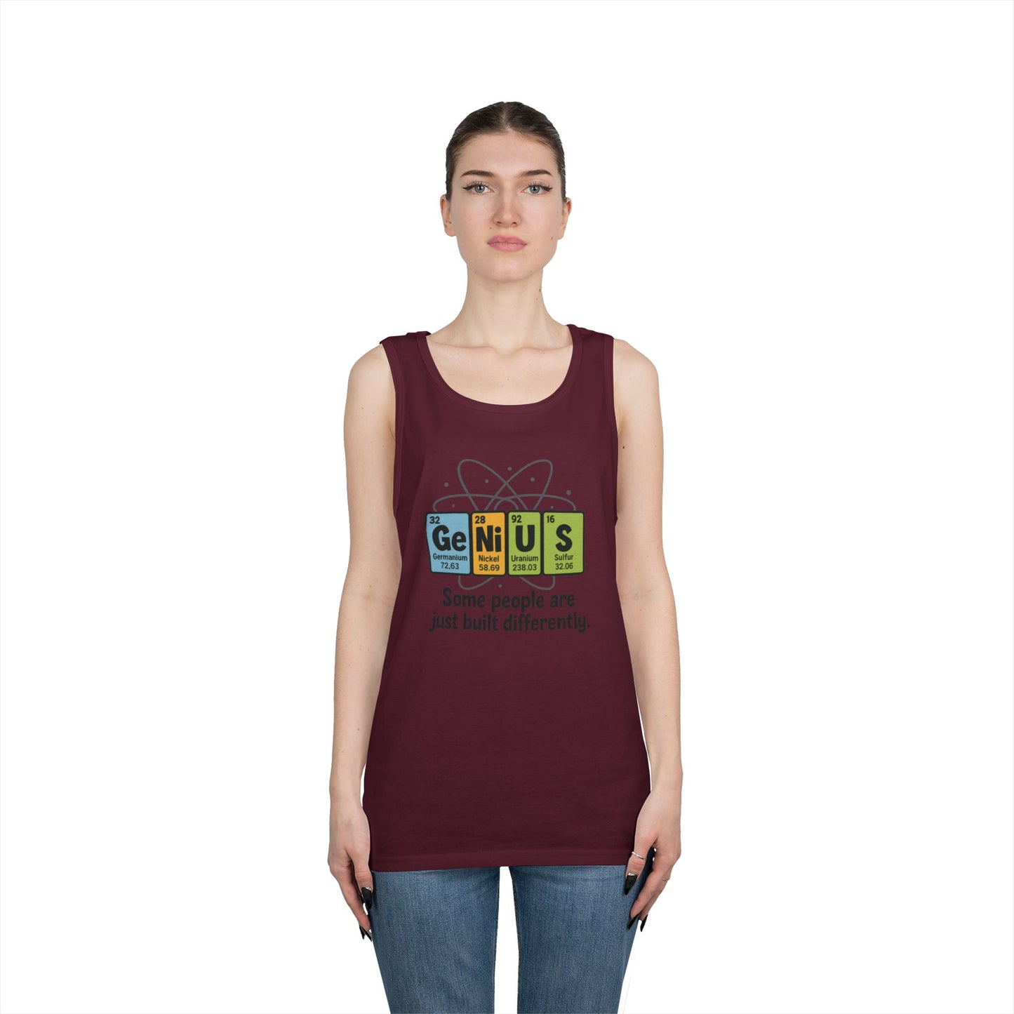 Funny Mens Genius Tank Top, Nerdy Humor Shirt, Periodic Table Shirt, Science Humor Tank, A Funny Gift for Science Lovers, Teachers
