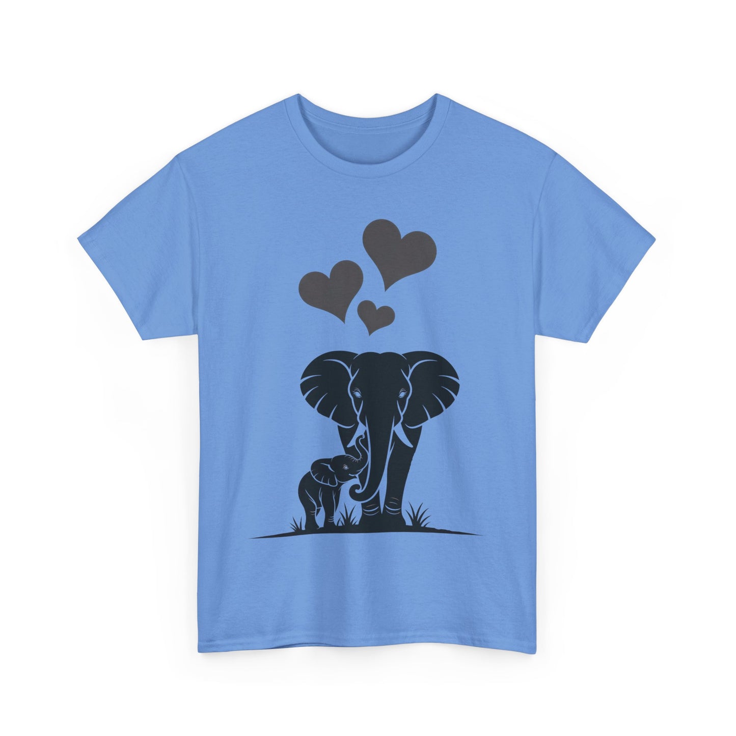 Elephant Mom and Baby T-Shirt, Elephant Love Cotton Tee, Cute Animal Shirt, Animal Lover Gift, Cute Minimalist Elephant Design