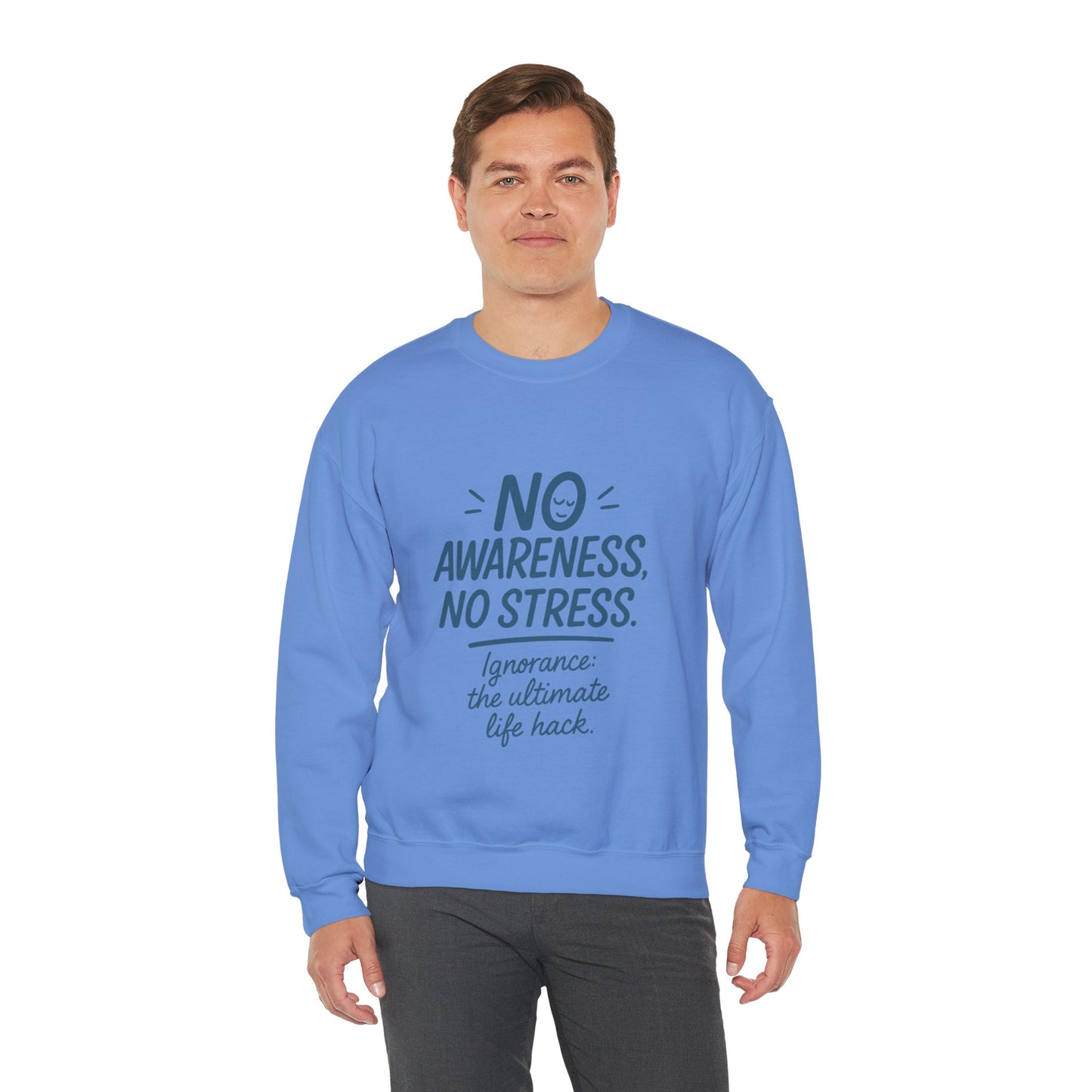 Funny Mens Mindful Crewneck Sweatshirt, Cozy Sweatshirt, Awareness Sweatshirt, Casual Style Gift, Perfect for Self-Care Days