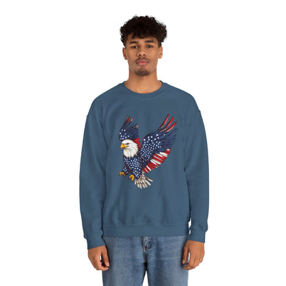 Patriotic Eagle Sweatshirt, Unisex Crewneck, USA Pride Apparel, Cozy Everyday Wear, Perfect for Independence Day, Gift for Patriots