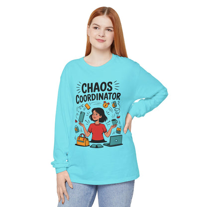 Chaos Coordinator Women's Long Sleeve, Mom Life Graphic Long Sleeve, Gift for Busy Moms, Multitasking Mom Gift, Cute Mother's Day Gift
