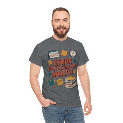 Senior Procrastination Analyst Tee, Funny Office Shirt, Gift for Graduates, Motivation T-Shirt, Humor Apparel, Job Humor Clothing