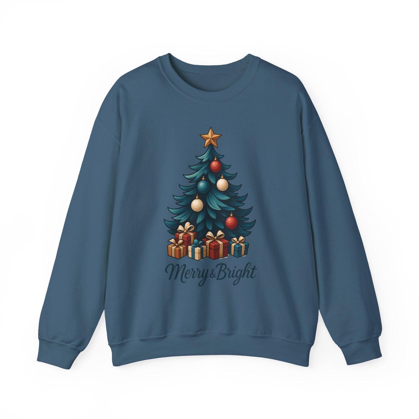 Merry Bright Christmas Sweatshirt, Cozy Holiday Pullover