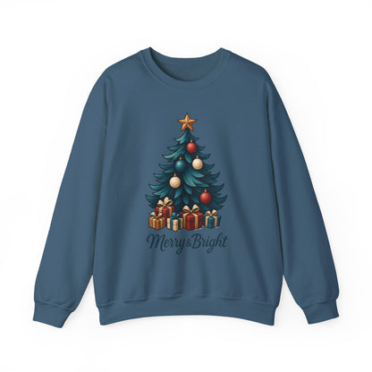 Merry Bright Christmas Sweatshirt, Cozy Holiday Pullover