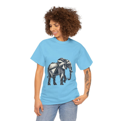 Geometric Elephant Tee - Minimalist Art Shirt, Nature Lover Gift, Animal Print T-Shirt, Unisex Cotton Tee, Eco-Friendly Wear