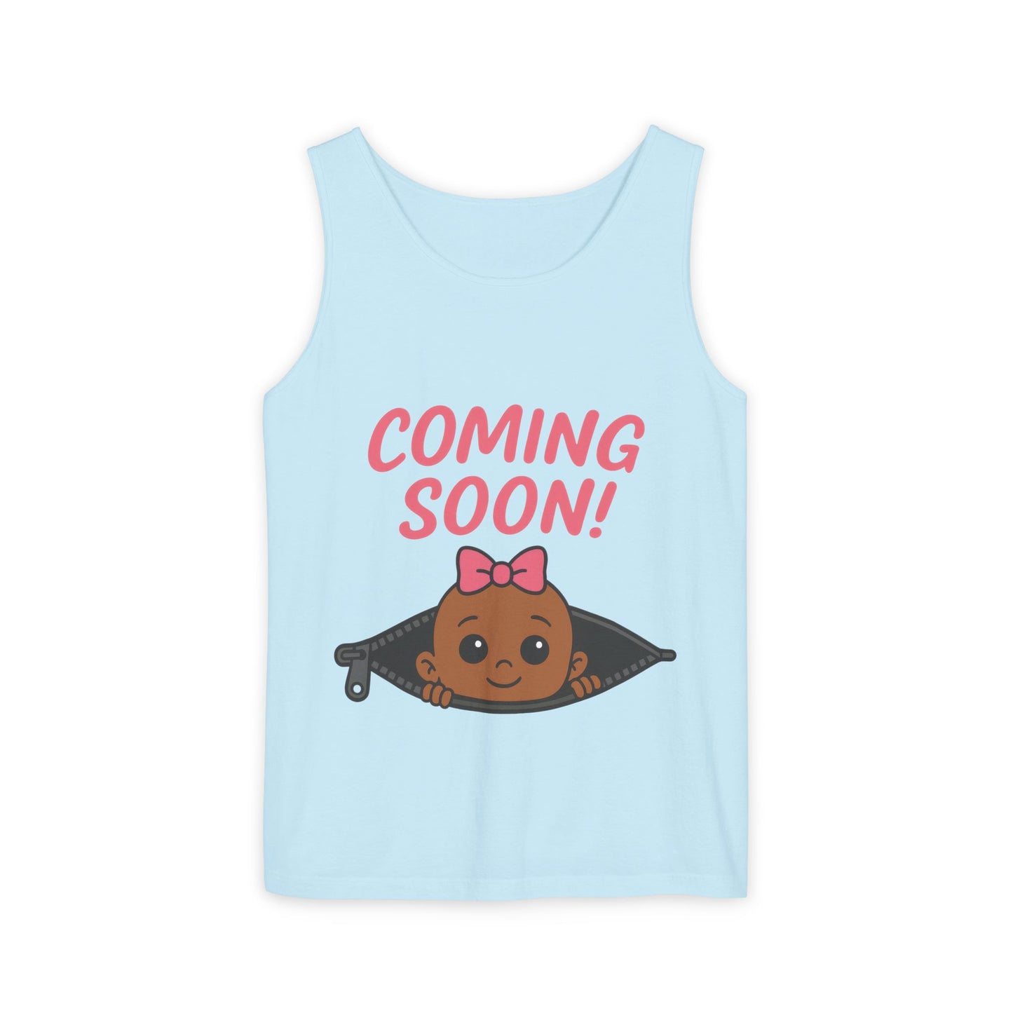Coming Soon Maternity  Tank Top, Cute Baby Girl Pregnancy Announcement Shirt, Expecting Mom Gift, Gender Reveal Tank, Baby Shower Gift