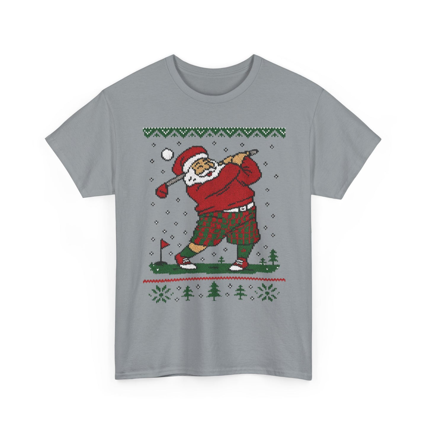 Funny Golfing Santa Christmas T-Shirt, Ugly Christmas Golf Shirt for Men, Holiday Golf Player Tee