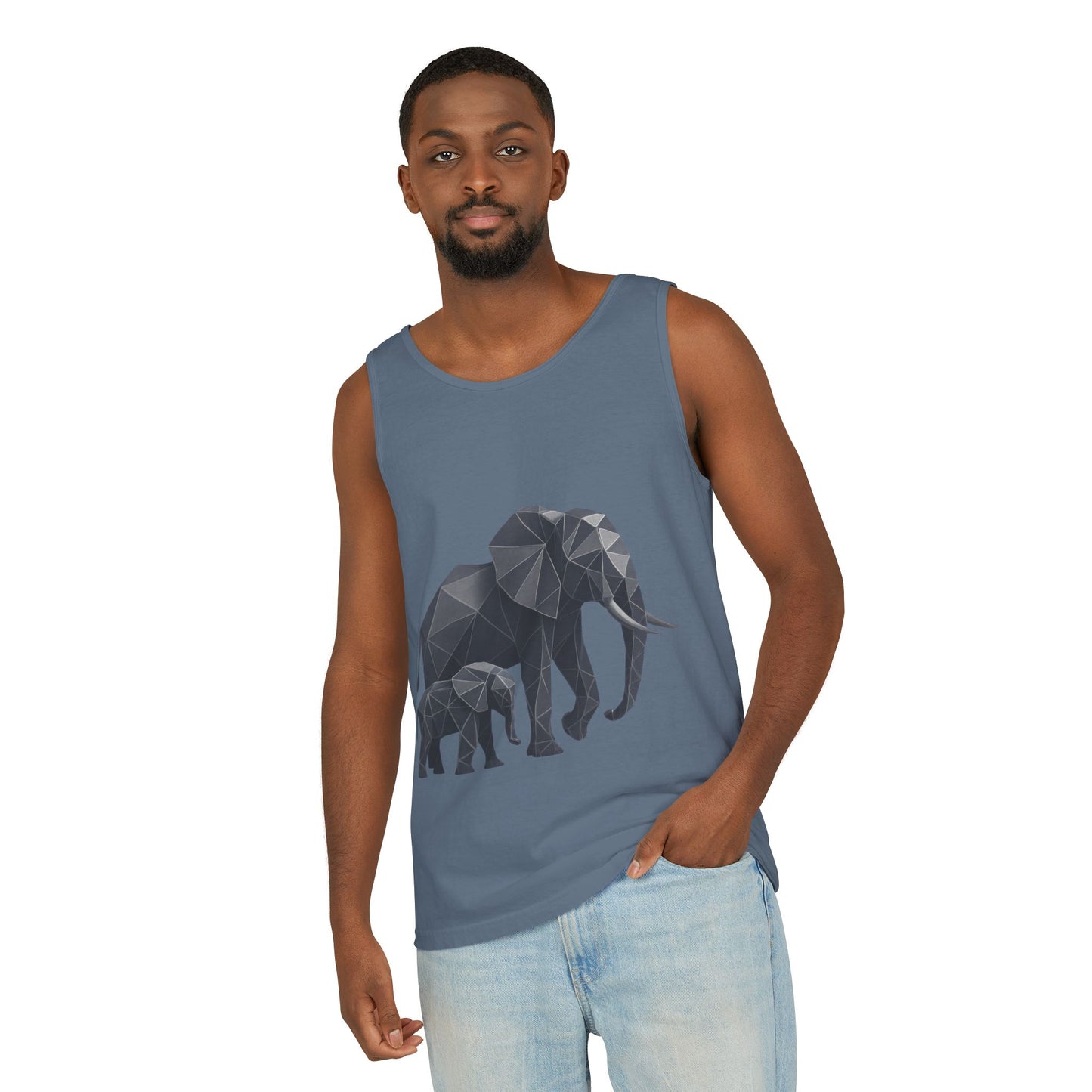 Elephant Family Unisex Tank Top, Animal Lover Gift, Casual Wear, Summer Essentials, Eco-Friendly Apparel, Wildlife Shirt