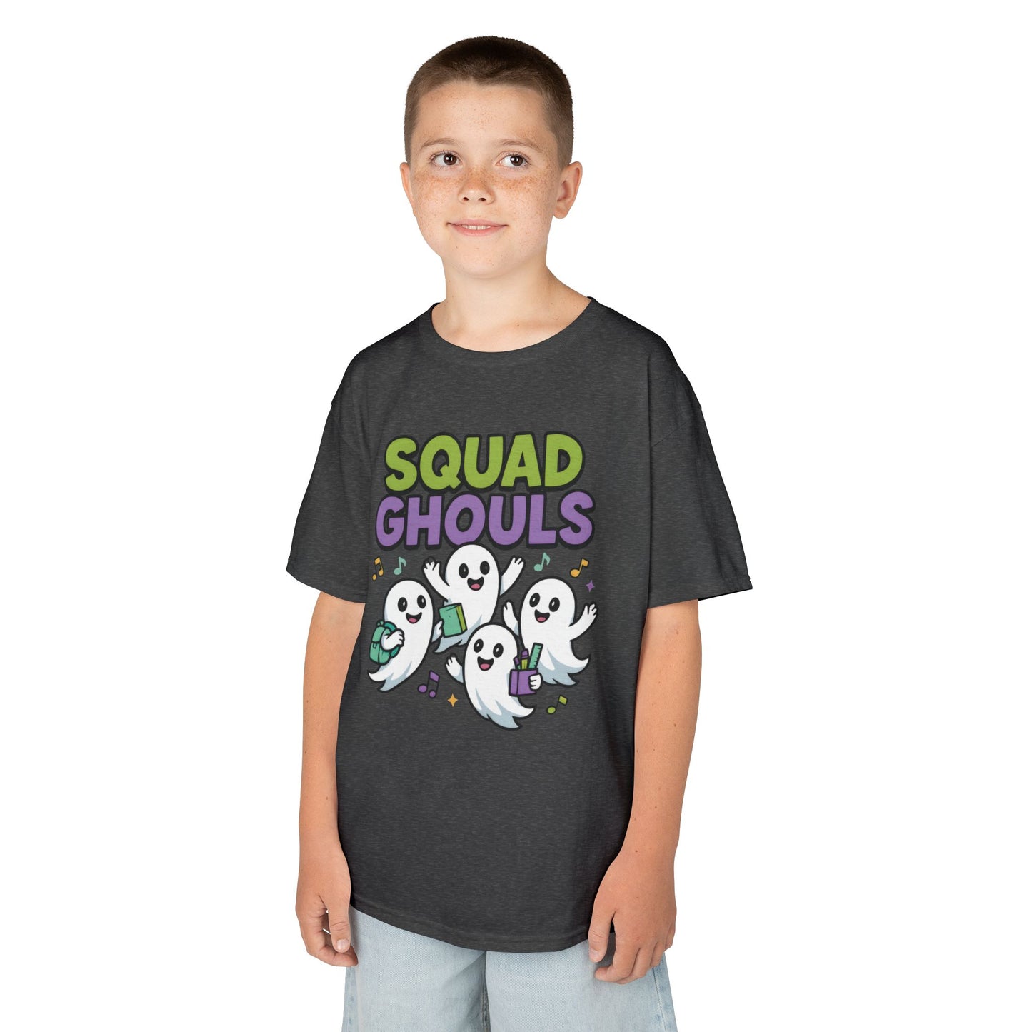 Kids Squad Ghouls T-Shirt, Cute Ghost Friends School Shirt, Halloween Back to School Tee for Boys & Girls