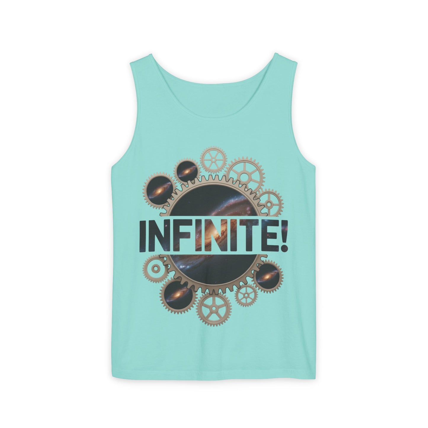 Men's INFINITE! Steampunk Space Gears T-Shirt, Cosmic Mechanical Design Tee for Sci-Fi & Engineering Lovers, Workout Shirt
