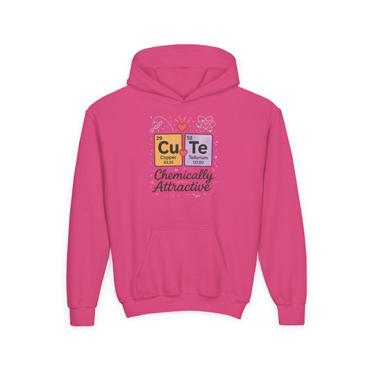 CuTe Teen Hoodie, Science Sweatshirt for Girls, STEM Youth Hoodie, Nerdy Gift for Teens, Cute Chemistry Gift, Science Lover Hoodie