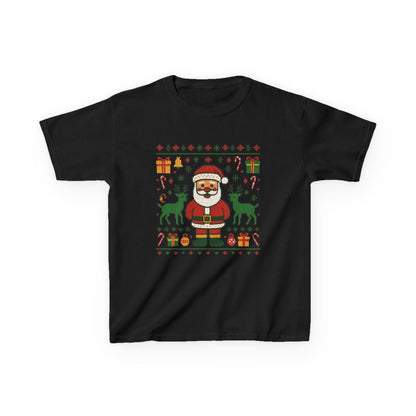 Kids Santa Christmas Shirt, Holiday Style Kids Sweater
