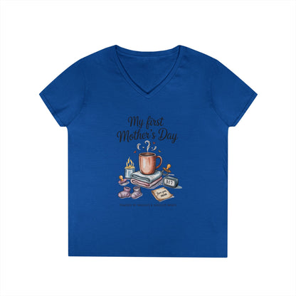 My First Mother's Day V-Neck T-Shirt, Cute Maternity Gift, Mother's Day Shirt, New Mom Outfit, Baby Shower Tee, New Mom Gift Tee