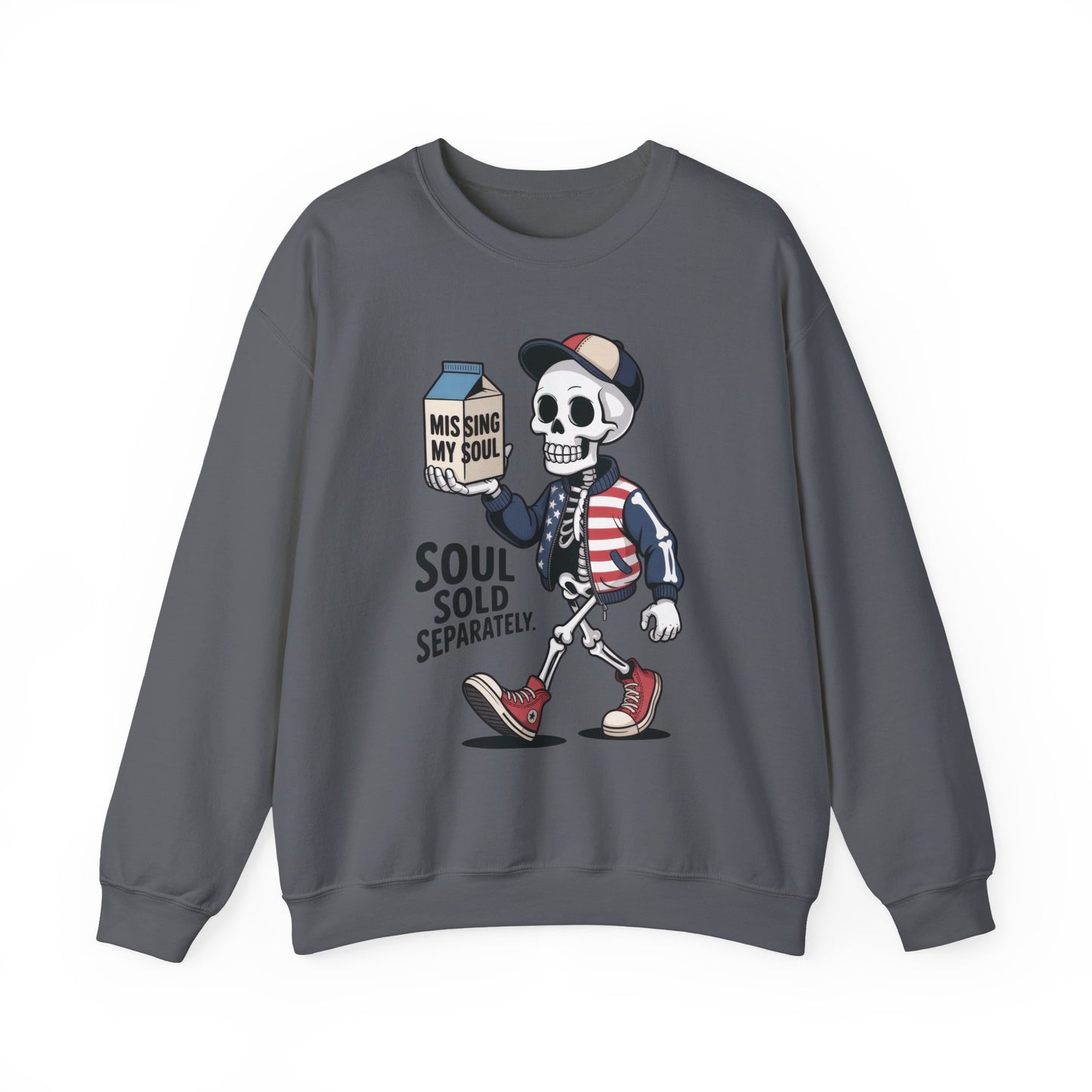 Skeleton Graphic Sweatshirt, Soul Sold Separately Pullover, Funny Gothic Streetwear, Missing My Soul Skull Hoodie Alternative