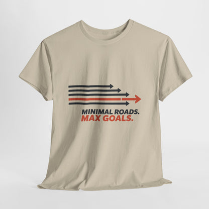 Minimal Roads Max Goals Motivational Mens T-Shirt, Urban Style Graphic Tee