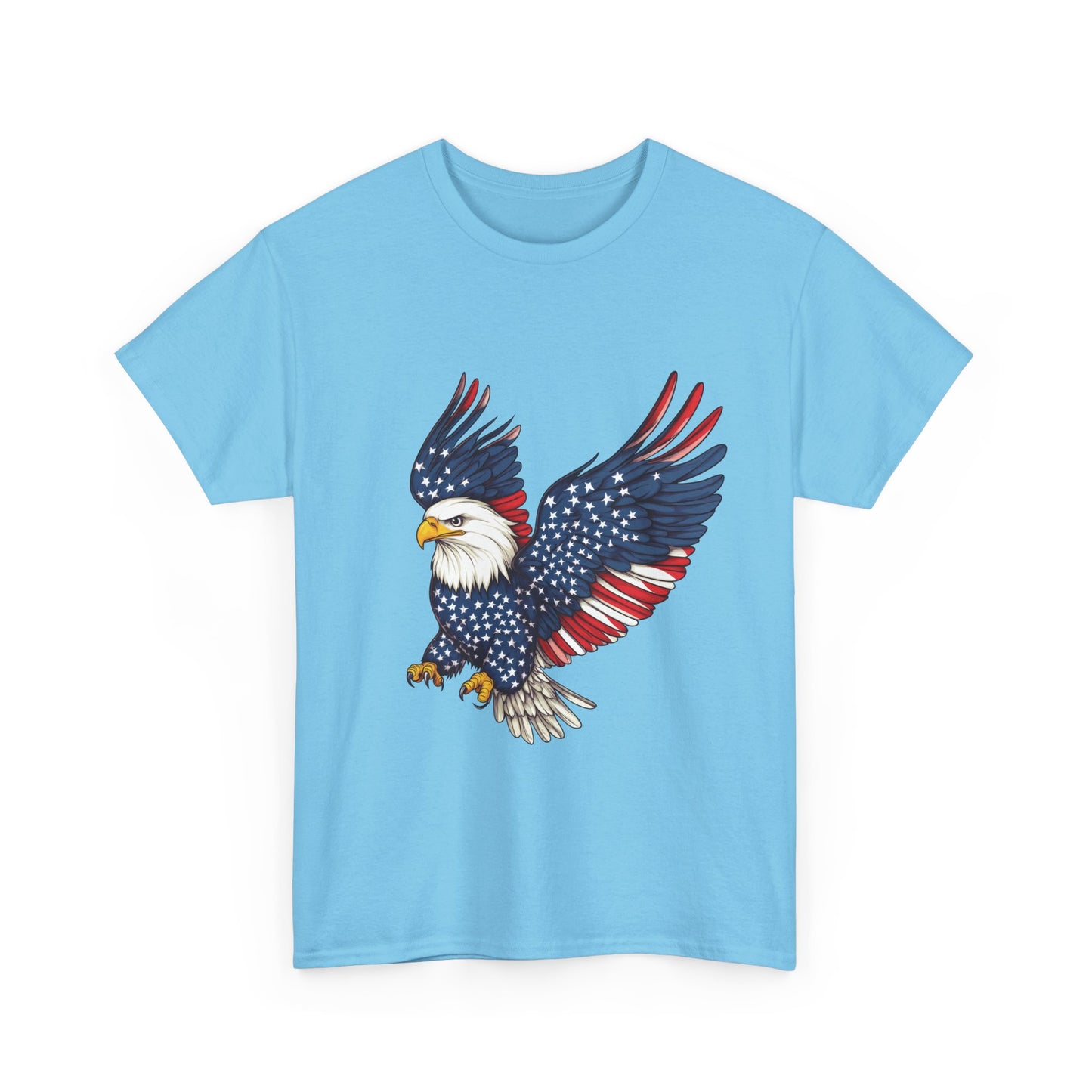 Patriotic Eagle Tee | Unisex Heavy Cotton T-Shirt for Independence Day, Memorial Day, Veterans Day, Gift for Nature Lovers, Casual Wear
