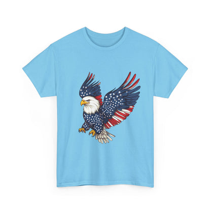 Patriotic Eagle Tee | Unisex Heavy Cotton T-Shirt for Independence Day, Memorial Day, Veterans Day, Gift for Nature Lovers, Casual Wear