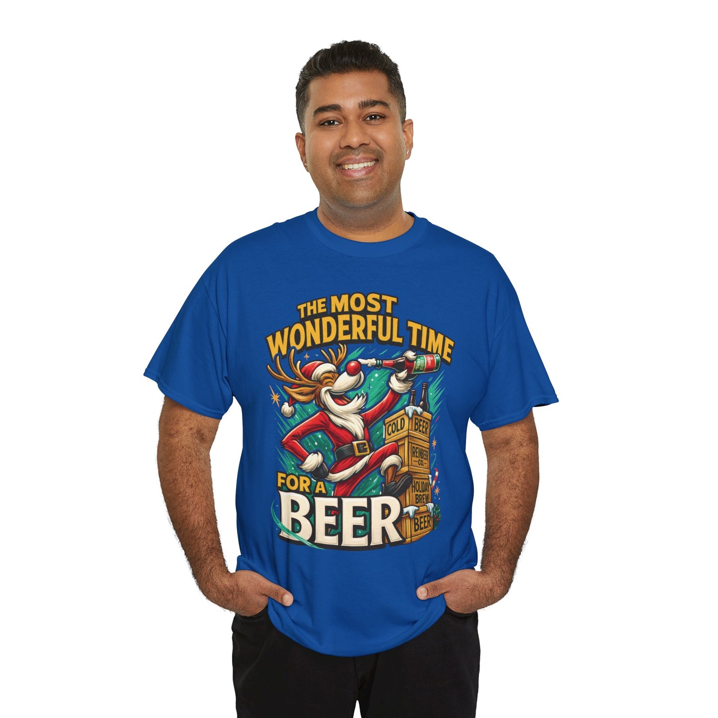 Funny Christmas Beer T-Shirt for Men, The Most Wonderful Time for a Beer